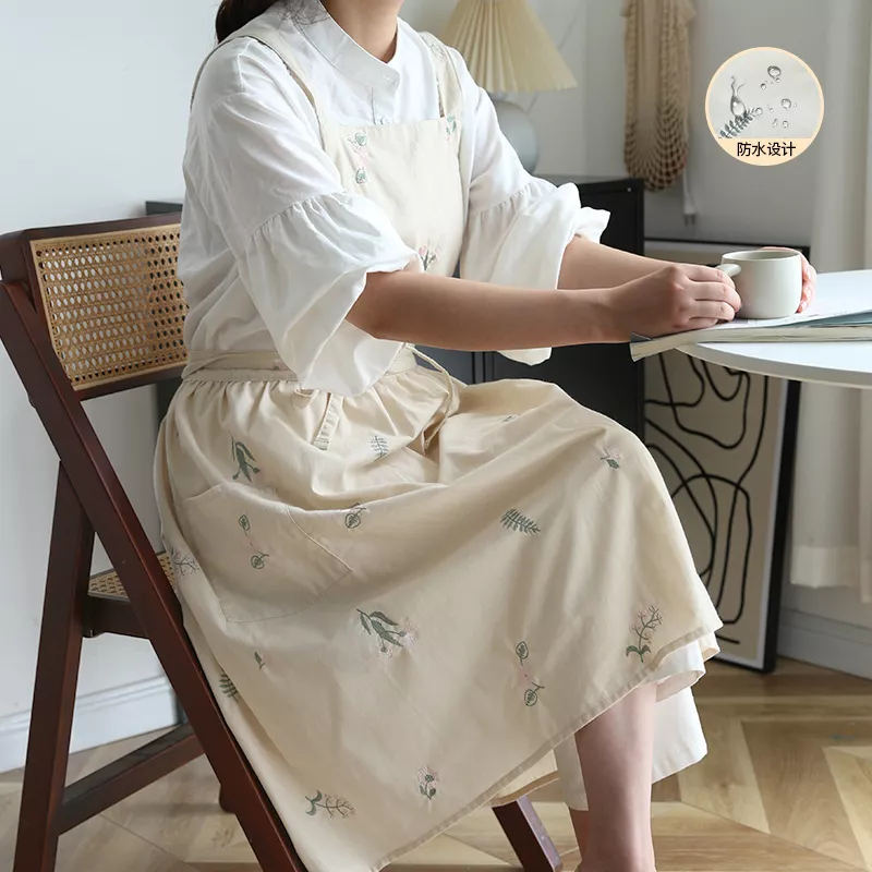【精工針織】刺繡防潑水圍裙 防水圍裙 廚房圍裙 工作圍裙 日式圍裙 烘焙圍裙