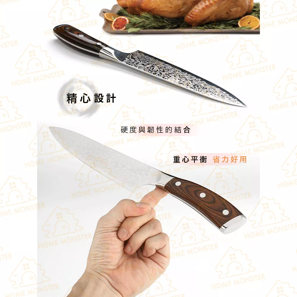 【必備美刀】8吋廚師刀 大馬士革刀 菜刀 切菜刀