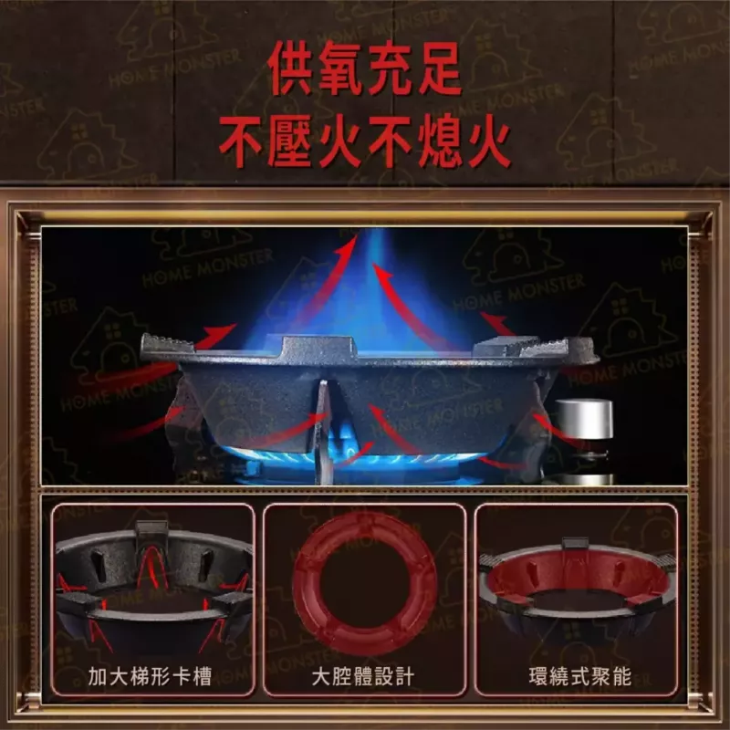 【超省瓦斯】聚能鑄鐵爐架 瓦斯節能罩 防風爐架 鑄鐵爐架