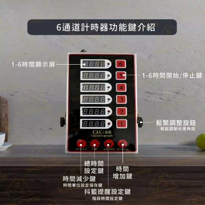 【保固一年】商用六通道計時器 早餐店計時器 六通道定時器 炸物計時器 廚房計時器