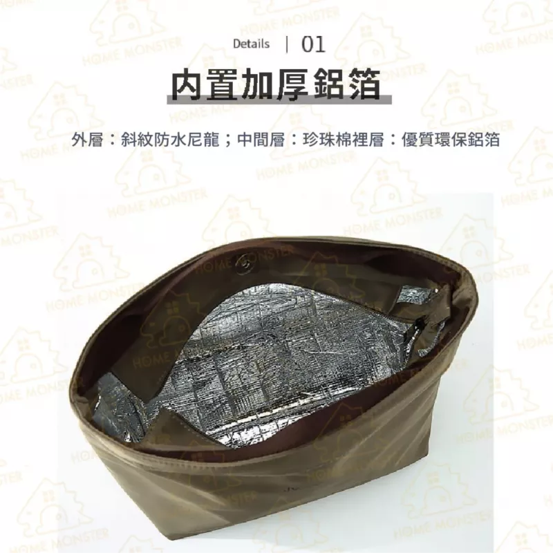 【細節No.1】保溫便當袋 鋁箔加厚便當袋 機車便當袋 設計師保冷袋