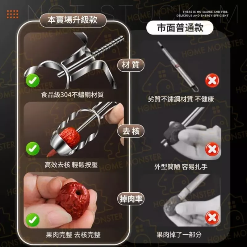 【孔徑加大】304不鏽鋼紅棗去籽器 梅子去籽器 櫻桃去籽器 去芯器 按壓去籽器