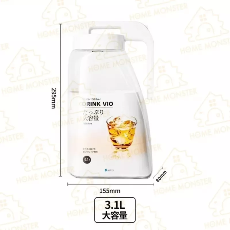 【熱銷40年】ASVEL耐熱冷水壺 1600ml/2100ml/3100ml 冰箱壺 橫放茶壺 果汁飲料壺