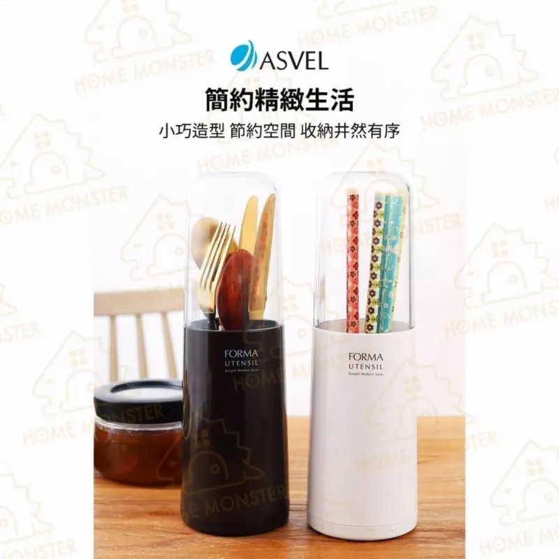 【透明瀝水】ASVEL餐具收納桶 日式筷子筒 餐具收納盒 湯匙叉子整理筒