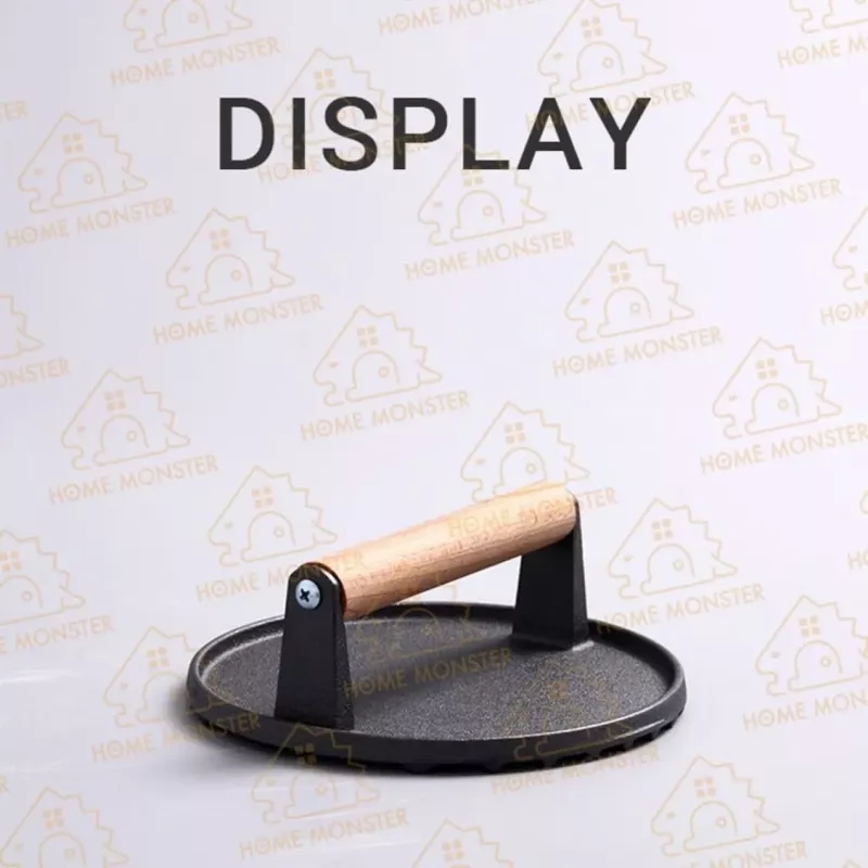 圓形鑄鐵壓肉板 牛排壓肉器 條紋壓肉器 牛排壓平器 漢堡壓板 鐵板燒料理