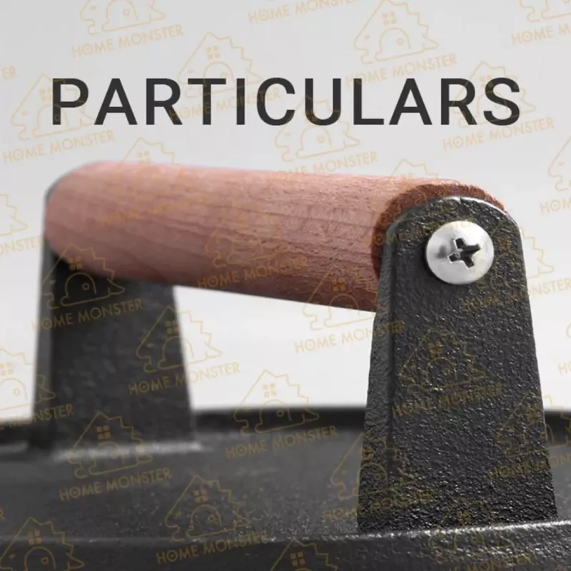 圓形鑄鐵壓肉板 牛排壓肉器 條紋壓肉器 牛排壓平器 漢堡壓板 鐵板燒料理