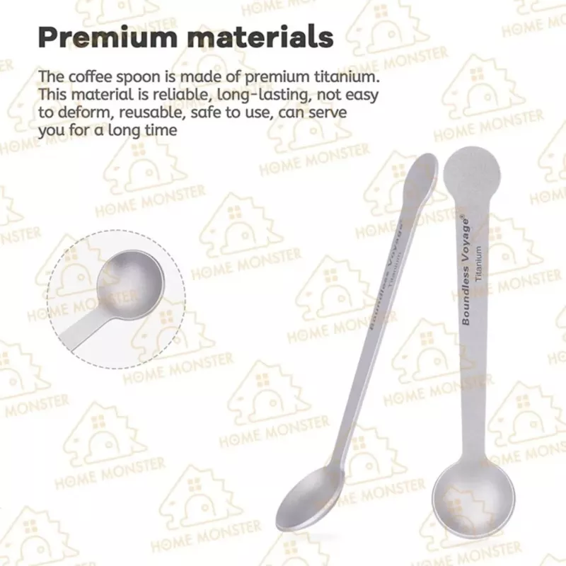 【咖啡拍檔】迷你純鈦咖啡勺(兩入組) 純鈦迷你攪拌棒 咖啡匙 糖勺