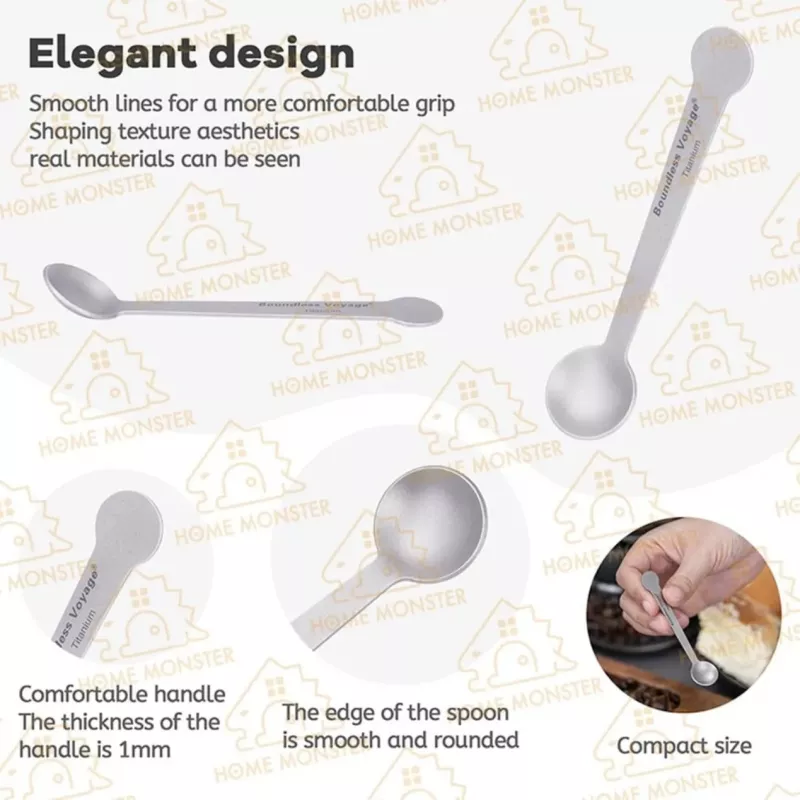 【咖啡拍檔】迷你純鈦咖啡勺(兩入組) 純鈦迷你攪拌棒 咖啡匙 糖勺