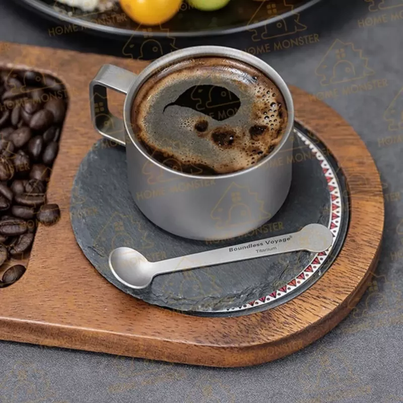 【咖啡拍檔】迷你純鈦咖啡勺(兩入組) 純鈦迷你攪拌棒 咖啡匙 糖勺