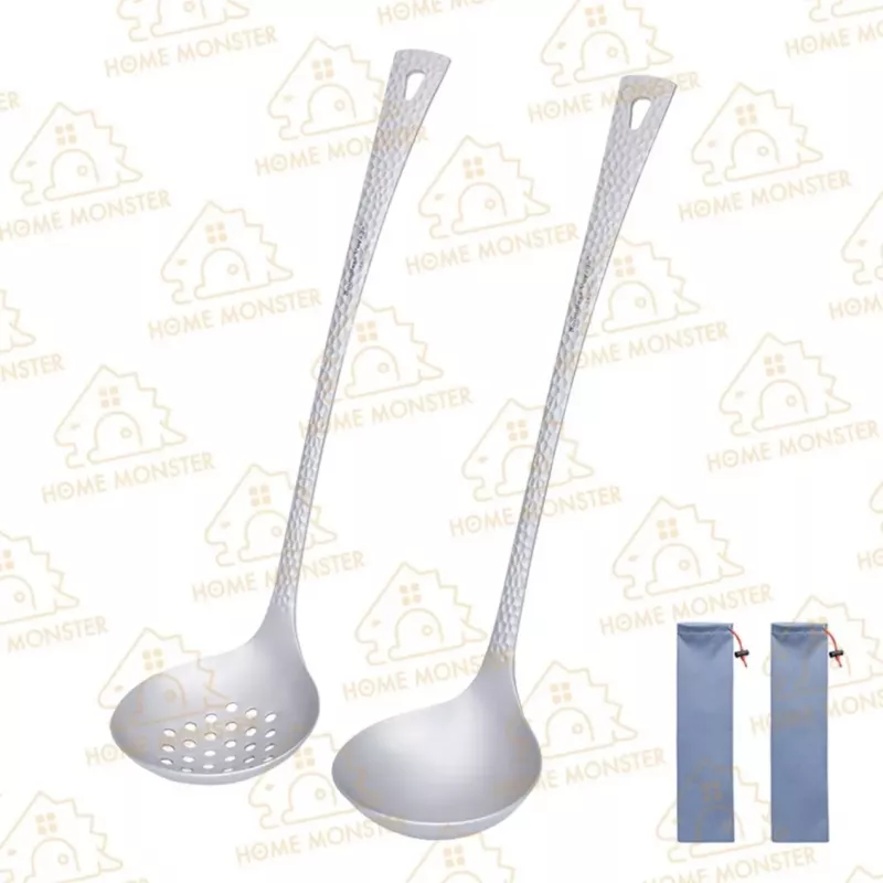【火鍋最高】純鈦湯勺漏勺套組 純鈦長柄湯勺 露營湯杓 火鍋勺 湯匙