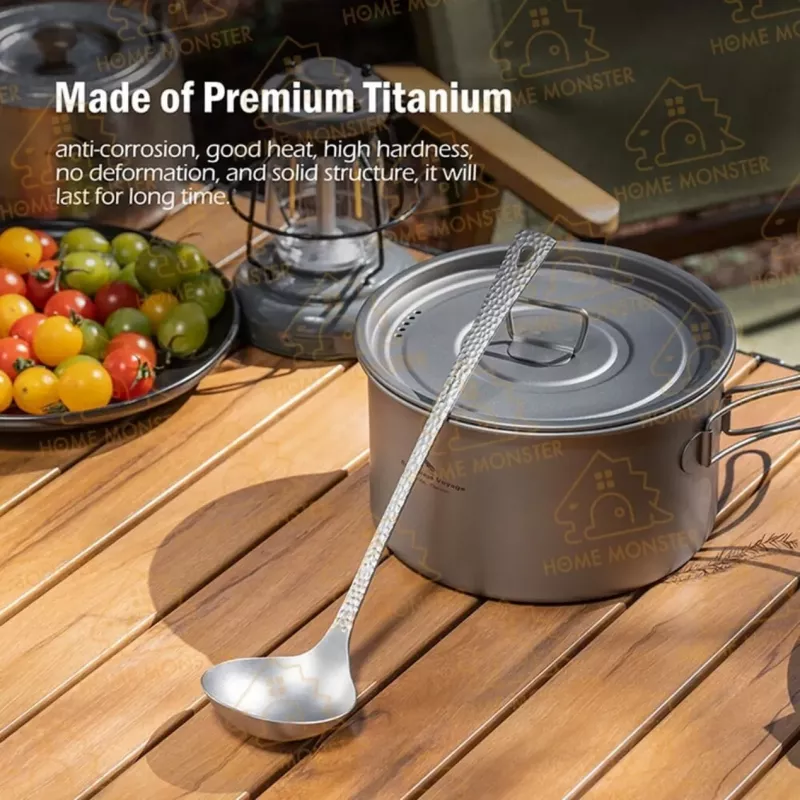 【火鍋最高】純鈦湯勺漏勺套組 純鈦長柄湯勺 露營湯杓 火鍋勺 湯匙
