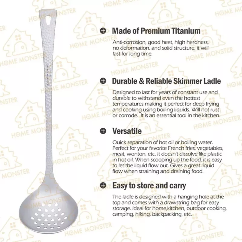 【火鍋最高】純鈦湯勺漏勺套組 純鈦長柄湯勺 露營湯杓 火鍋勺 湯匙