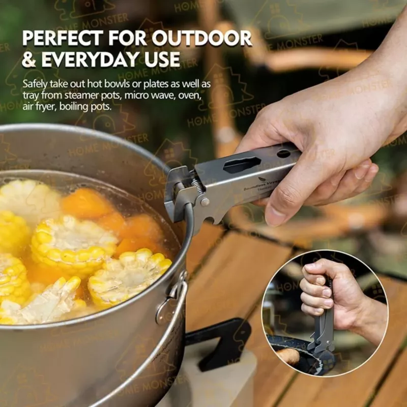 【露營王者】純鈦多功能電鍋夾 防燙盤夾 鍋夾 碗夾 防燙夾 露營鍋夾