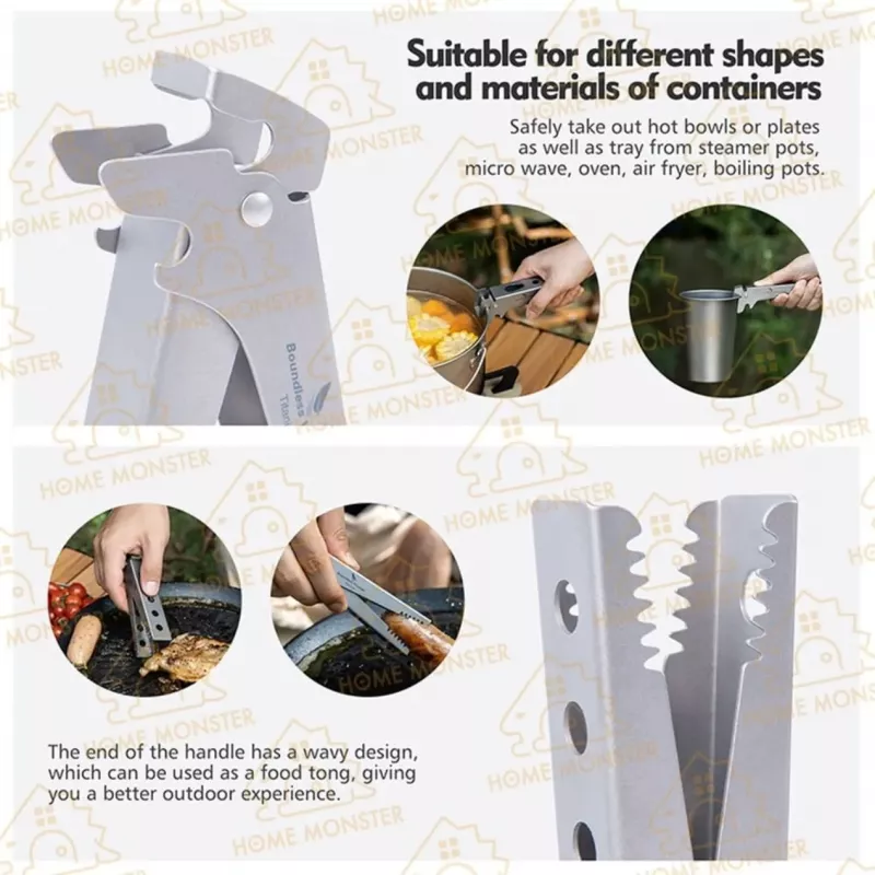 【露營王者】純鈦多功能電鍋夾 防燙盤夾 鍋夾 碗夾 防燙夾 露營鍋夾