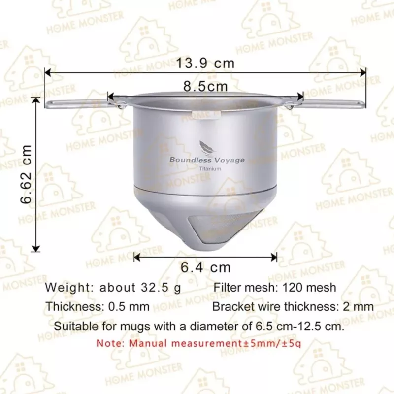 【純鈦濾煮】咖啡控必備戶外濾網 必唯露營咖啡濾網 戶外濾網 手沖 可折疊