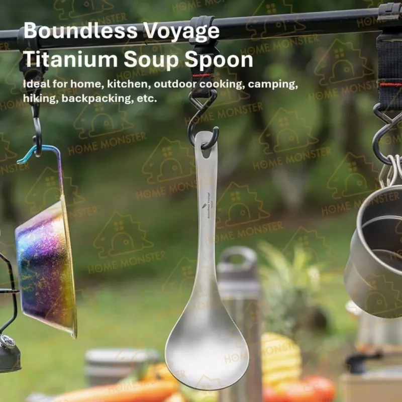 【鈦感登場】純鈦戶外湯勺 TA1純鈦材質 純鈦湯匙 長柄勺 喝湯勺 火鍋勺
