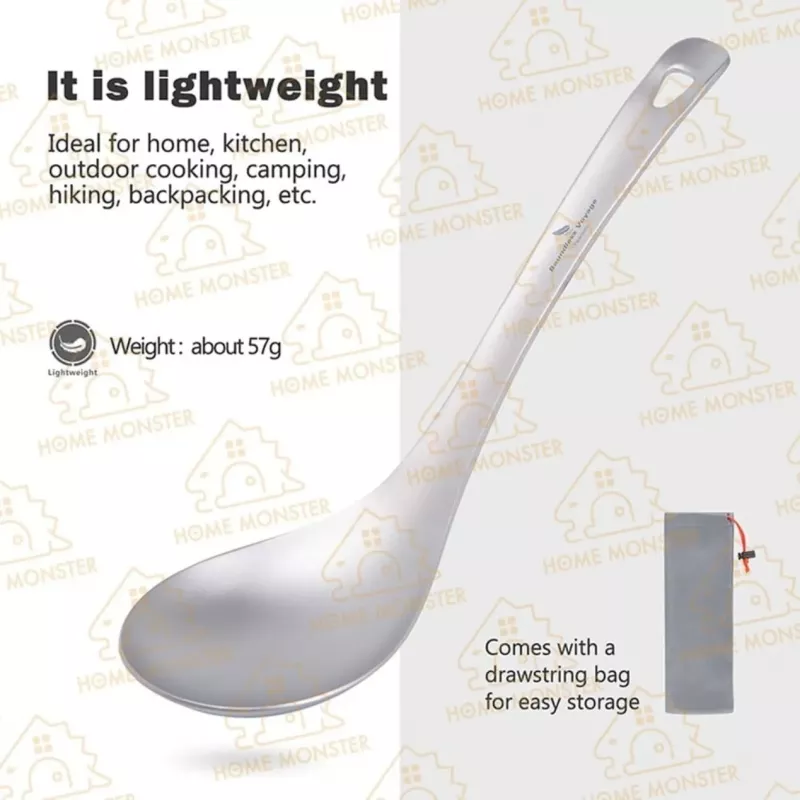 【鈦感登場】純鈦戶外湯勺 TA1純鈦材質 純鈦湯匙 長柄勺 喝湯勺 火鍋勺