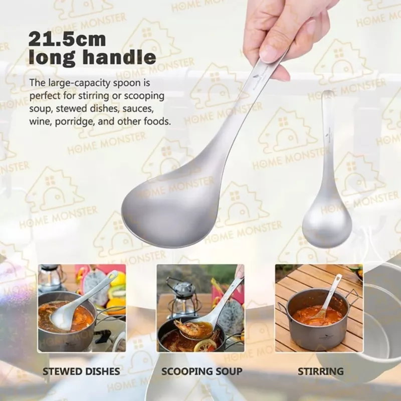 【鈦感登場】純鈦戶外湯勺 TA1純鈦材質 純鈦湯匙 長柄勺 喝湯勺 火鍋勺