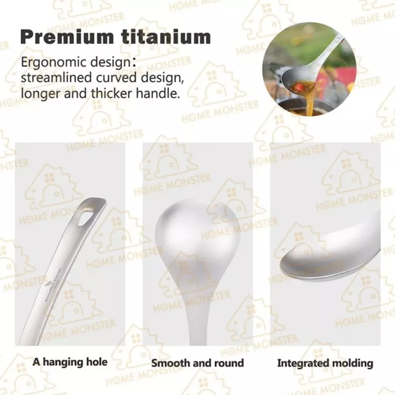 【鈦感登場】純鈦戶外湯勺 TA1純鈦材質 純鈦湯匙 長柄勺 喝湯勺 火鍋勺