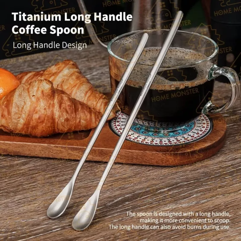 【職人之匙】純鈦長柄咖啡勺 鈦金屬攪拌勺 咖啡匙 調酒匙 攪拌棒 長柄湯匙