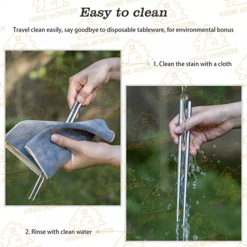 【口袋良伴】純鈦兩段式方筷 必唯純鈦筷子 環保餐具 露營餐具 登山筷子