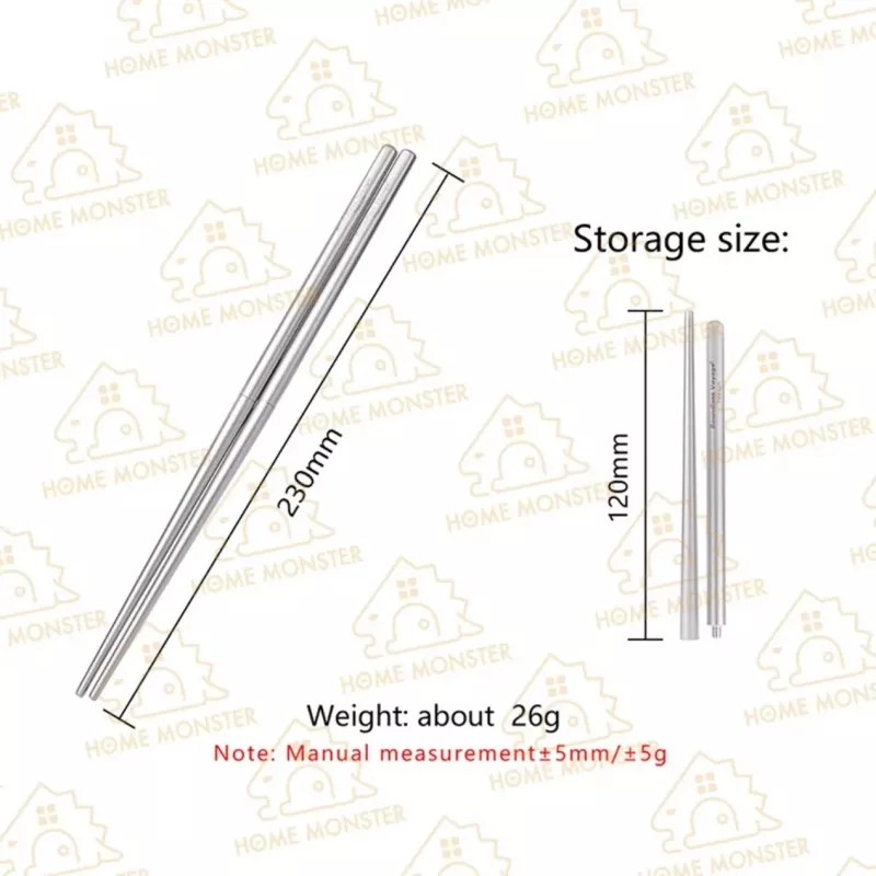 【口袋良伴】純鈦兩段式方筷 必唯純鈦筷子 環保餐具 露營餐具 登山筷子