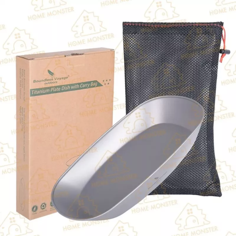 【純鈦直燒】純鈦橢圓餐盤 純鈦料理盤 煎魚盤 橢圓魚盤 鈦金屬餐具