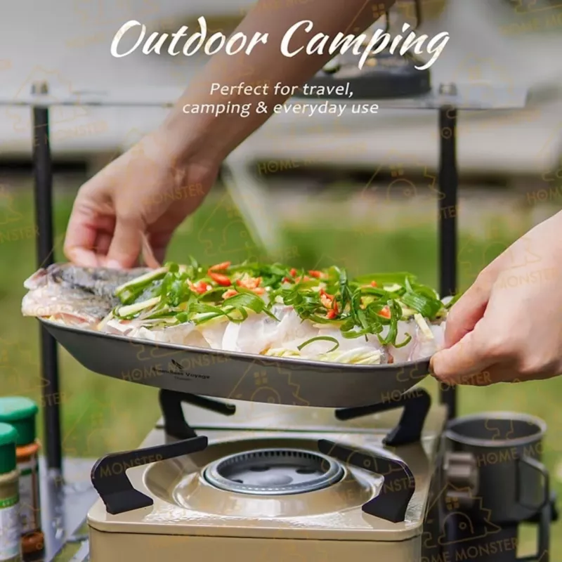 【純鈦直燒】純鈦橢圓餐盤 純鈦料理盤 煎魚盤 橢圓魚盤 鈦金屬餐具