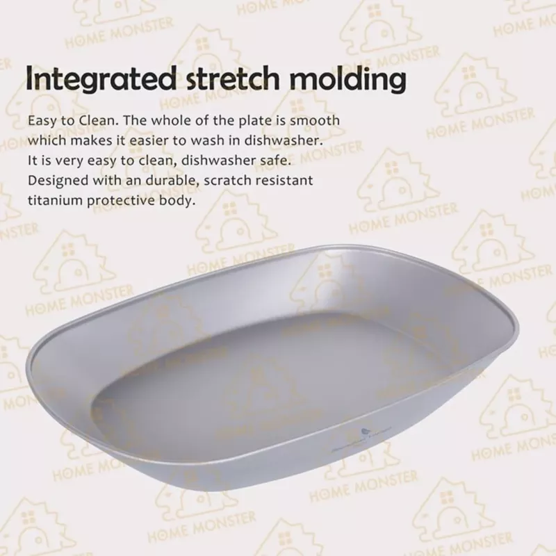 【純鈦直燒】純鈦橢圓餐盤 純鈦料理盤 煎魚盤 橢圓魚盤 鈦金屬餐具