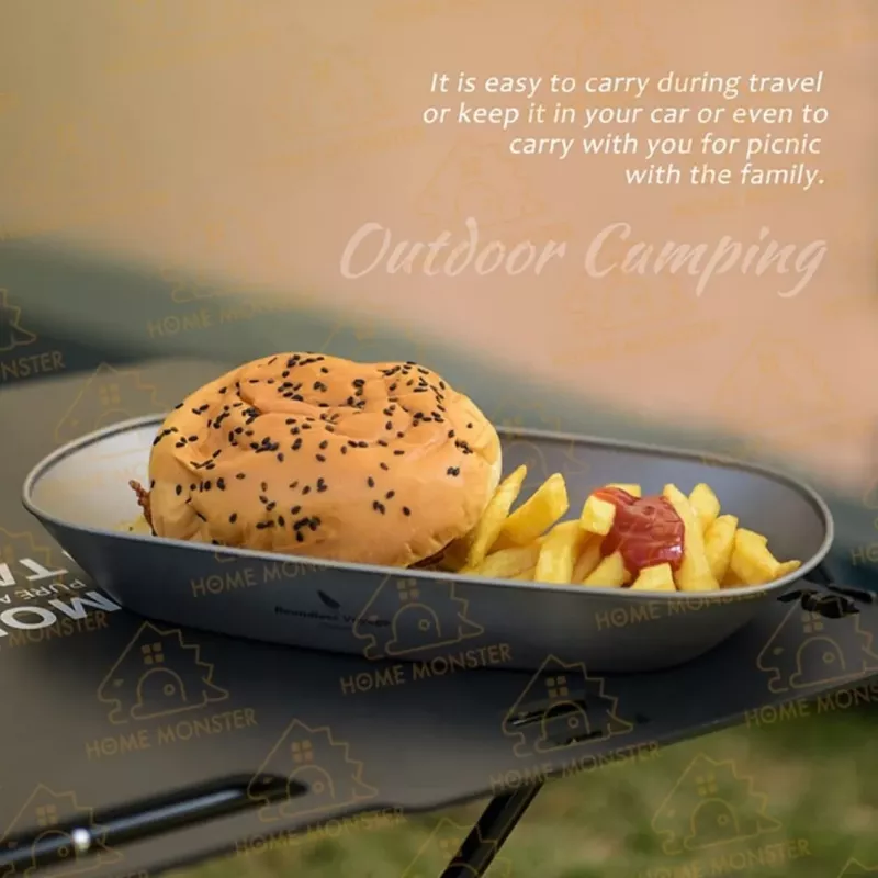 【純鈦直燒】純鈦橢圓餐盤 純鈦料理盤 煎魚盤 橢圓魚盤 鈦金屬餐具