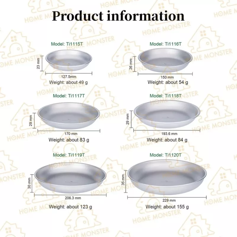 【細膩啞光】純鈦碟盤組 純鈦碟盤 鈦金屬餐盤 野營餐具 露營餐具 環保餐盤