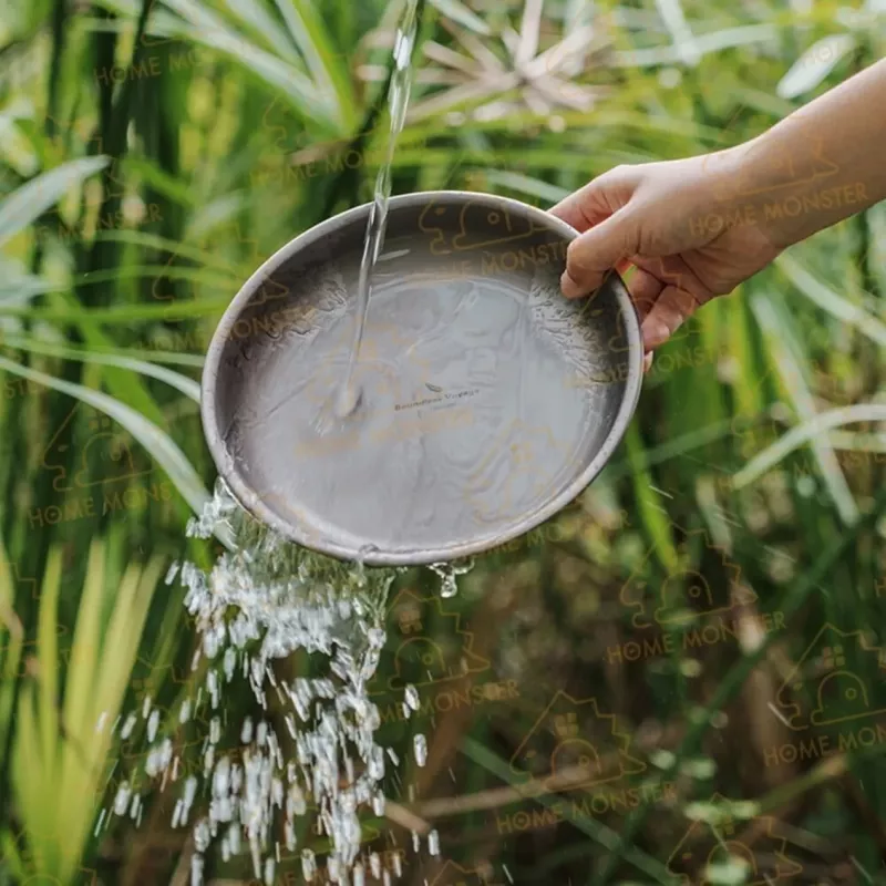 【細膩啞光】純鈦碟盤組 純鈦碟盤 鈦金屬餐盤 野營餐具 露營餐具 環保餐盤