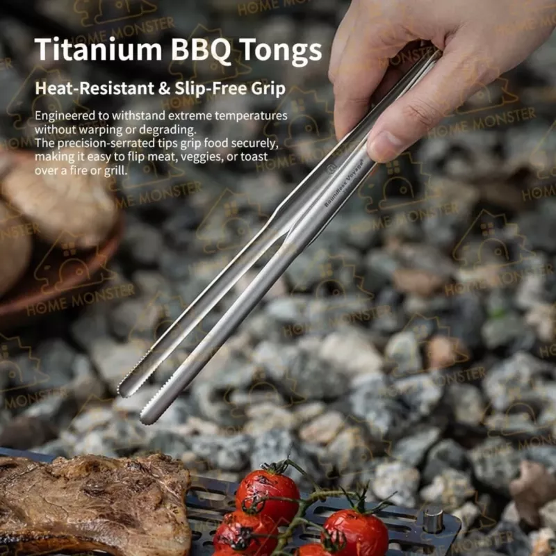 【鈦高級了】純鈦細嘴燒烤夾 擺盤夾 鈦金屬烤肉夾 戶外露營料理夾