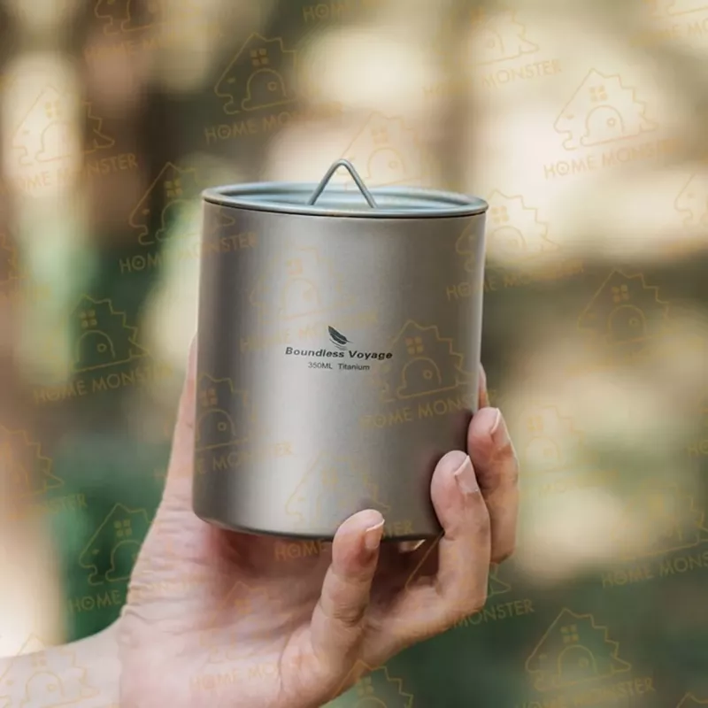 【鈦感生活】純鈦雙層杯350ml 辦公室茶杯 鋼杯 防燙茶杯 泡茶杯 保溫杯 馬克杯