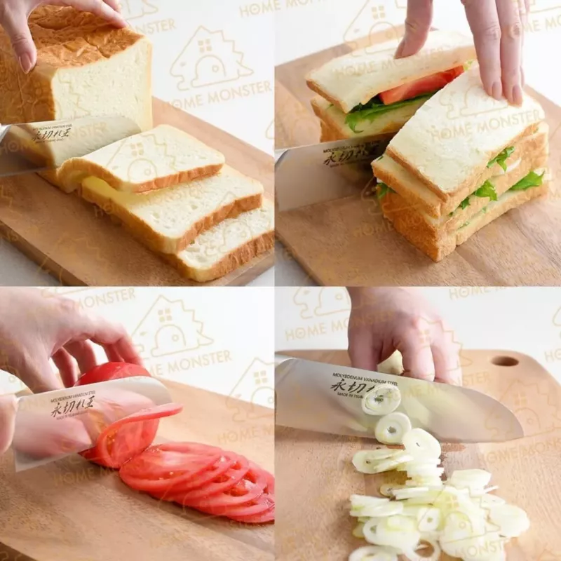 【職人切感】日本Arnest 永切れ王鉬釩鋼三德刀 菜刀 麵包刀 吐司刀