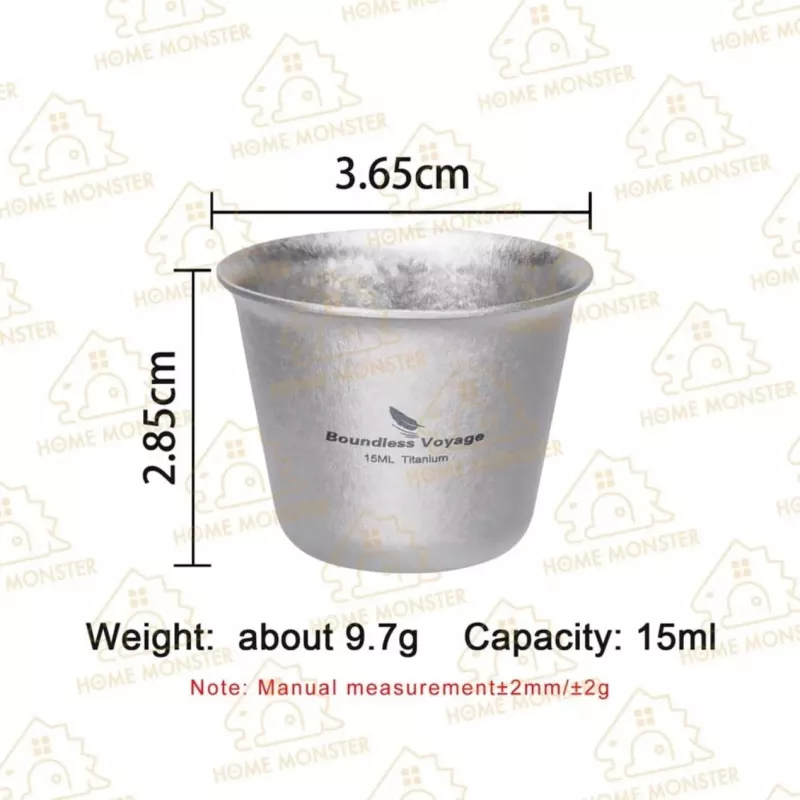 【一口剛好】15ml純鈦迷你烈酒杯 TA1鈦金屬小酒杯 鈦酒杯 迷你酒杯