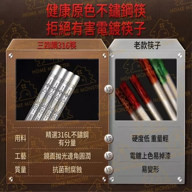 【用餐升級】316不鏽鋼筷子組(十雙) 316筷子 送禮餐具