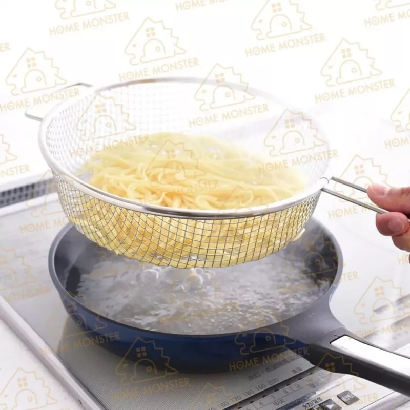 【速瀝好撈】日本燕三條不鏽鋼手柄瀝水網 炸物瀝油 網籃 濾網