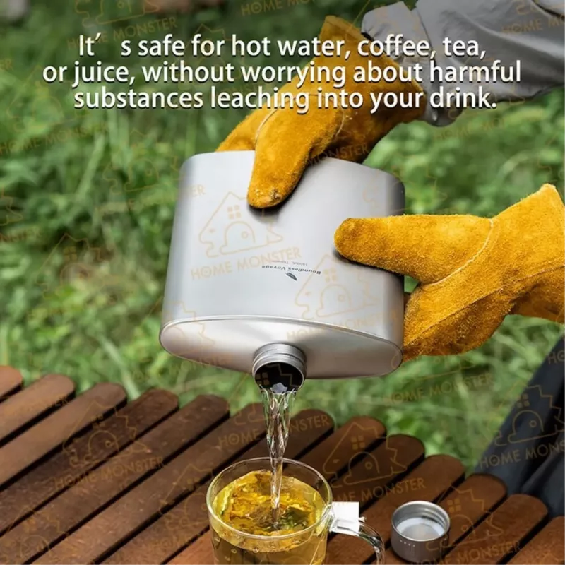【鈦瓶無味】1.4L 純鈦旅行水壺 純鈦水瓶 大容量水杯 露營杯子 茶壺 茶杯