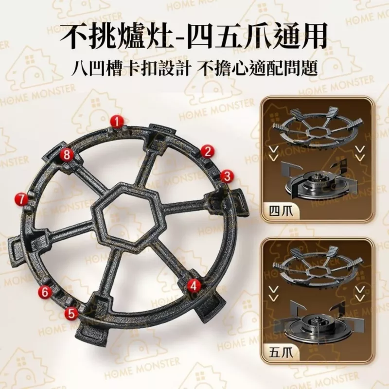 【穩鍋防滑】二合一鑄鐵瓦斯爐防滑架 奶鍋架 小鍋架 炒鍋架 燃氣灶支架